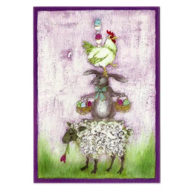 AspEgren Animal Acrobats postkort 11x16 cm 2 stk blandet